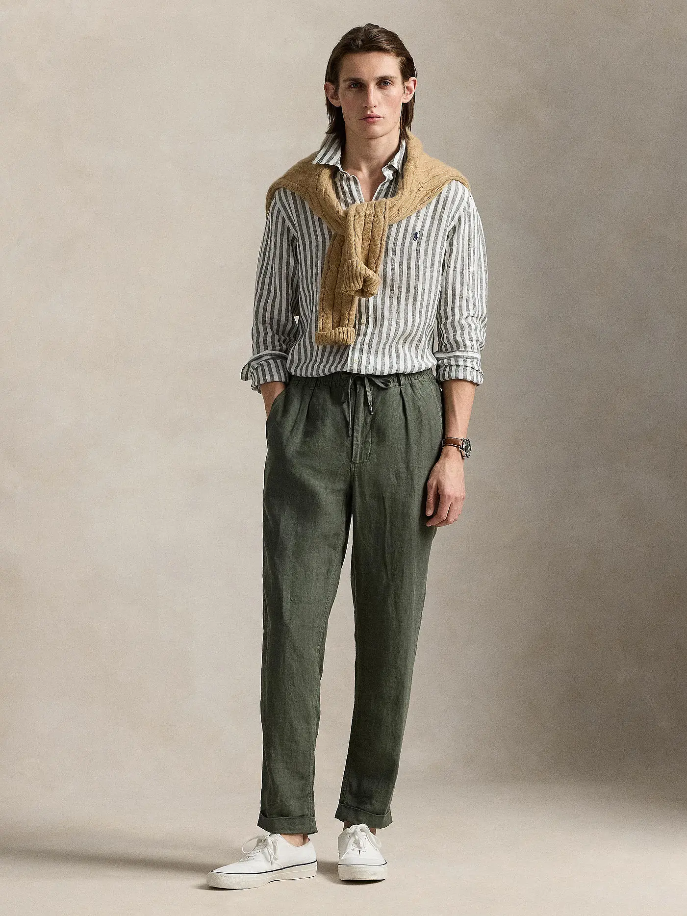 POLO RALPH LAUREN | Leinenhemd | olive